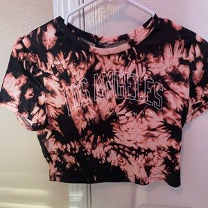 Los Angeles black crop tee